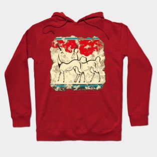 Digitally restored minoan fresco art from Santorini Hoodie